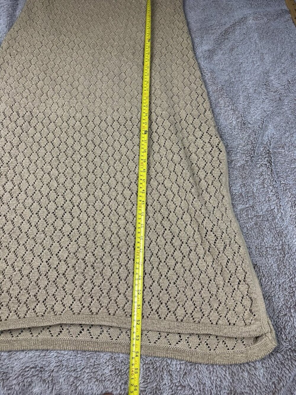 Boston Proper Crochet Knit High Neck Maxi Beach Sundress Dress Tan Costal Sz XL - Picture 4 of 12